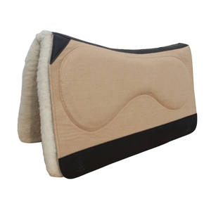 Tapis de selle en feutre de laine et cuir, prêt à être expédié, doublure polaire, tapis d'équitation western, absorbant les chocs, respirant, antidérapant pour l'entraînement - Product Image 3