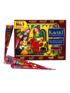 Cono de Henna India Kaveri, Tinta para Tatuajes Temporales Semipermanentes, Pasta de Henna Color Marrón, Henna Natural para Bodas, 370g - Product Image 1