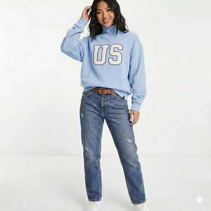 Haut à col montant ample et confortable pour femme – Chaud, douillet, coupe décontractée, style ample, élégant, pour le quotidien, tendance - Product Image 1