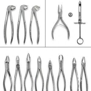 Juego de 52 Instrumentos Quirúrgicos para Extracción Dental, Pinzas y Elevadores de Acero Inoxidable Alemán, Reutilizables, Autoclavables, de Alta Calidad - Product Image 2