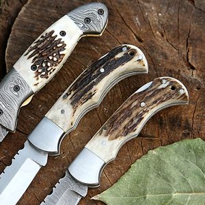 Couteau de poche pliant OEM fait main en acier inoxydable, pointe tombante, pour camping et survie, avec manche en bois et verrouillage interne, qualité industrielle supérieure - Product Image 4