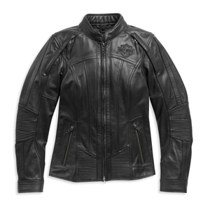 Veste en cuir coupe-vent unisexe H-D noire à manches longues, avec capuche softshell et logo brodé 3D sur le devant et le dos, toutes saisons - Product Image 4
