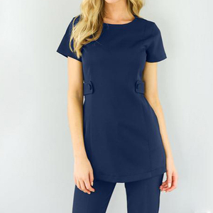 Vente flash : uniforme pour femmes pour les spas et salons de beauté, design à long nœud, matière en coton froid, avec logo personnalisé - Product Image 1