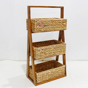 Rustic Rectangle <b>Plastic</b> Storage <b>Basket</b> & Game Tray with Handle for Desktop and Car Use - Product Image 5