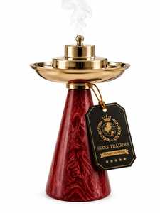 Beige Marble Dome Lid <b>Incense</b> <b>Burner</b> with Gold Stand Tabletop Aroma Diffuser Luxury Fragrance Holder Home Bakhoor <b>Burner</b> - Product Image 2