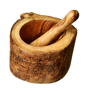 Kitchenware Wood Mortar and Pestle Set Natural Spice <b>Grinder</b> & <b>Herb</b> Crusher Wooden Imam Dasta Okhli for Garlic Ginger and Seeds - Product Image 5