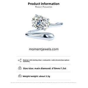 Oval Moissanite <b>Ring</b> for Women Premium 925 Sterling <b>Silver</b> Oval Cut Moissanite <b>Solitaire</b> Band <b>Ring</b> Simple Style All Seasons - Product Image 6
