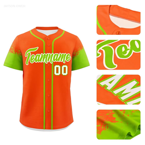 Camiseta de Béisbol Unisex para Hombre, Manga Corta, Talla Grande, Personalizada, Sublimada, Transpirable, de Secado Rápido, Antibacteriana - Product Image 5