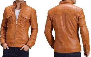 แจ็กเก็ตหนังปักลายสำหรับผู้ชายแจ็กเก็ตหนังสีพรีเมี่ยมของผู้ชายมีหลายขนาดเลือกได้ตามต้องการ - Product Image 5