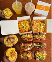 Boîtes à hamburger, sushi et sandwich en carton pliables, biodégradables, écologiques, jetables, recyclables, personnalisables avec gaufrage pour aliments