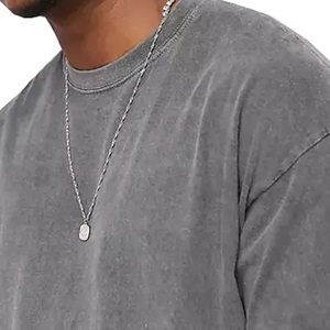 Men's Oversized High <b>Collar</b> Short Sleeve Knitted <b>T</b>-<b>Shirt</b> Solid Color Minimalist Style Regular Length - Product Image 2