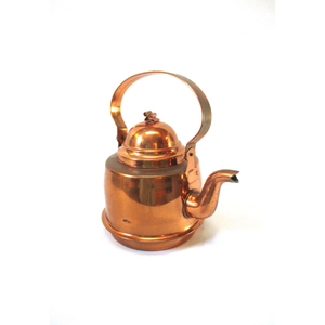 Tetera de cobre de diseño moderno con asa y tapa, beneficios ayurvédicos para la salud, teteras para servir té y café en la mesa de la cocina del hogar - Product Image 1