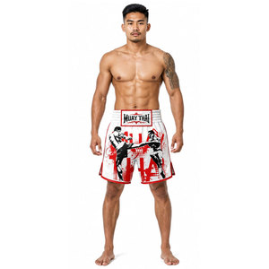 Pantalones Cortos de Muay Thai de Alta Calidad, Talla Grande, Tejido de Punto, Transpirables, de Secado Rápido, Elásticos, Impermeables, Casuales, con Cintura Elástica, para MMA y Kick Boxing - Product Image 3
