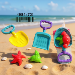 Set di 4 giocattoli da spiaggia Playa da 24 cm con pala, stampo e secchiello per il gioco in spiaggia - Product Image 3