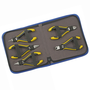 Jewelry Making Pliers Kits 5 pieces Ergonomic Handle Pliers Kit Size 120mm Chain, Flat, Round, Side <b>Cutter</b> & Top/End <b>Cutter</b> - Product Image 1
