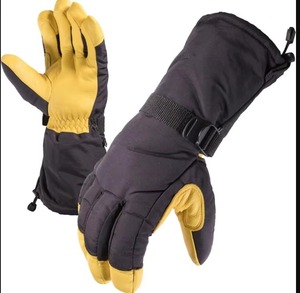 Gants de ski isolés en polyuréthane, imperméables, coupe-vent, avec fermeture à cordon, unisexes, pour le ski de fond et la randonnée en hiver - Product Image 1