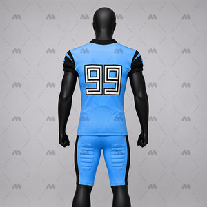 Camiseta de Fútbol Americano para Hombre, Azul Claro y Negro, Número 90 Sublimado, Manga Corta, Transpirable, Ajustada, Ropa Deportiva de Poliéster - Product Image 2