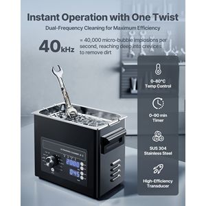 Pulitore a Ultrasuoni in Acciaio Inox da 3L con Controllo Digitale a Manopola e Alimentazione USB - Product Image 2