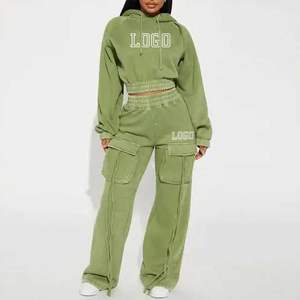 Conjunto de sudadera con capucha y pantalones deportivos personalizados para mujer, estilo urbano, holgado, de alta calidad. - Product Image 6