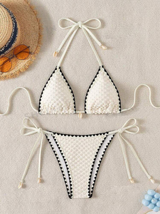 Women's Printed <b>Bikini</b> <b>Set</b> 2 Piece High Waisted Swimsuit 100 Polyester Stylish Beachwear Summer Vacation Swimwear - Product Image 6