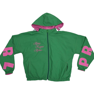 Chaqueta Cortavientos Reversible Verde y Rosa para Mujer, Ligera, de Doble Color, Ropa Casual de Primera Calidad - Product Image 1