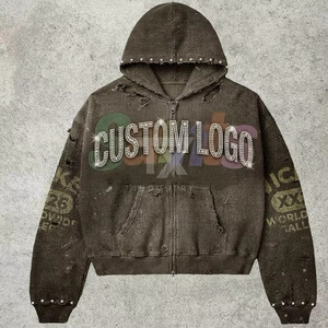 Wholesale <b>Rhinestone</b> Zipper Hoodie Women's Men's Casual Hooded <b>Jacket</b> Unisex Loose Crystal Pocket <b>Rhinestone</b> Hoodie - Product Image 5