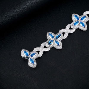 สร้อยข้อมือลายโคลเวอร์อินฟินิตี้ขนาด 15 มม. 18 มม. ขายดี ทำจากเงินแท้ 925 ประดับเพชร VVS Lab Grown สไตล์ฮิปฮอป - Product Image 3