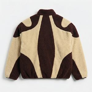 Chaqueta de Forro Polar Sherpa con Bloques de Color Personalizados para Hombre y Mujer |   Abrigo de invierno con cremallera estilo Teddy |   Fabricante de Marca Privada OEM - Product Image 2