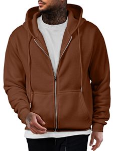 Custom Logo 400G 100% Cotton Heavyweight <b>Fleece</b> <b>zipper</b> Hoodie for Men's Winter Print Embroidered Knitted Stock Blank - Product Image 1
