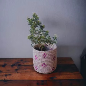 Macetas y Jardineras de Mimbre de Bambú Hechas a Mano, Ecológicas, con Diseño Moderno, Patrón de Cesta, para Almacenamiento de Alimentos y Decoración del Hogar - Product Image 5