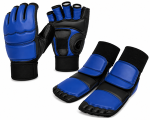 Guantes y Protectores de Pies de Poliuretano Blanco para Entrenamiento de Taekwondo - Product Image 2