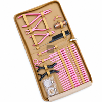 Kit d'outils professionnels pour extensions de cheveux avec pinces, pinces de sectionnement, peigne et accessoires micro-anneaux pour usage en salon