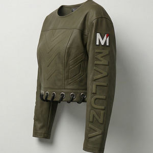 MALUZA INDUSTRIES Crop Top Femme Urbain en Similicuir Premium Style Streetwear Vente en Gros - Product Image 4