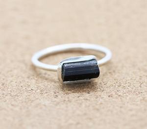 Wholesale Black Tourmaline <b>925</b> <b>Silver</b> <b>Ring</b> Raw Uncut Tourmaline Rough Stone Healing Crystal <b>Ring</b> for Women At Factory Price - Product Image 4