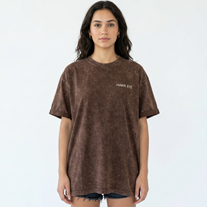 Camiseta Extra Grande Personalizada con Lavado Ácido para Mujer, Cuello Redondo, Hombros Caídos, para Gimnasio, Fitness, Informal, de Algodón - Product Image 4