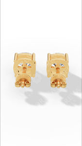 Boucles d'oreilles clous solitaires en diamant de laboratoire taille coussin brillant, or 14 carats, bijoux de luxe, fournisseur en gros - Product Image 6