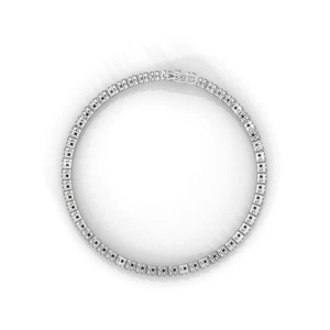 White Gold Round S925 Silver Natural IGI Certified Diamond Prong-<b>Set</b> Round Brilliant Cut Tennis Link <b>Bangle</b> Wedding Gift - Product Image 1
