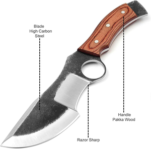 Couteau de traqueur à lame droite en acier inoxydable fait main avec manche en bois de rose et étui en cuir fin – Cadeau pour elle – Couteau de camping - Product Image 3