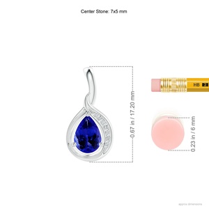 Luxury 3.08G 18K Pure <b>Gold</b> 0.6Carat Tanzanite & 0.03 Ct Diamond Loop <b>Pendant</b> Dainty Minimalist Tear Drop Shape <b>Pendant</b> Necklace - Product Image 3