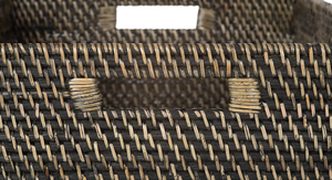 Artex HaiNam <b>Rectangular</b> Natural Rattan Storage <b>Basket</b> With Handles Rustic Multi-Purpose Organizer - Product Image 5