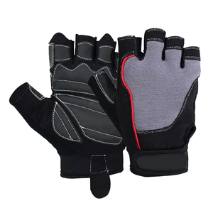 Leather Half Finger Gym <b>Gloves</b> for <b>Weight</b> Lifting & Outdoor Training Custom Logo Unisex Strong Grip Breathable - Product Image 3