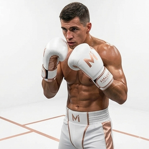 Gants de boxe professionnels MALUZA INDUSTRIES pour entraînement sur sac de frappe, kickboxing, sparring, en cuir anti-déchirure avec fermeture auto-agrippante sécurisée - Product Image 4