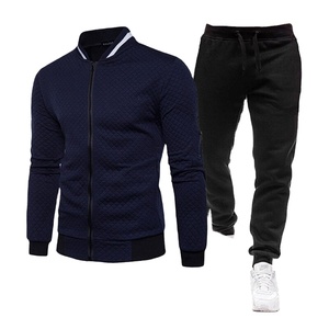 Men's Hooded Solid Winter Sportswear Tracksuit 2-Piece Set for Running & <b>Jogging</b> - Product Image 1