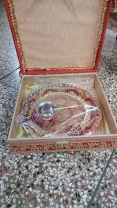 Ensemble de thali Karwa Chauth avec boîte, ensemble de 4 thali pour la prière, Channi décoratif, bol en acier et boîte cadeau pour femmes - Product Image 2
