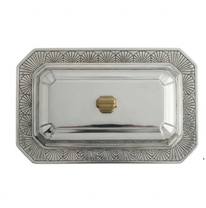 Beurrier en acier inoxydable poli brillant, style vintage, personnalisé pour la cuisine, beurrier de table métallique - Product Image 3