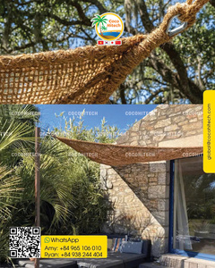 Voiles d'ombrage tissées durables en fibre de coco naturelle / Filet en coco écologique pour la protection solaire du jardin - Product Image 3