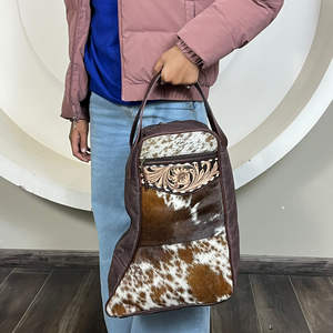 Bolsa de Lona Resistente para Botas, Bolsa de Almacenamiento para Zapatos de Cuero Vacuno Hecha a Mano, para Viajes, Gimnasio, Uso al Aire Libre, con Cierre de Cremallera Seguro - Product Image 4