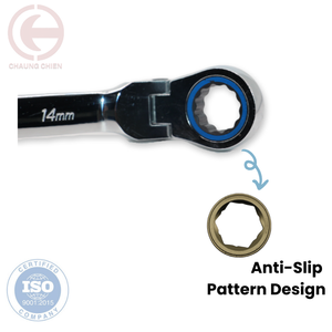 120T Flex Llave de trinquete Anillo Llave de extremo abierto Acero inoxidable Certificado ISO9001 - Product Image 3