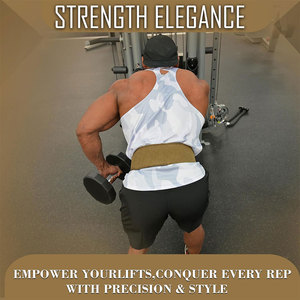 เข็มขัดยกน้ำหนักหนังวัว ดีไซน์ปรับแต่งได้ สวมใส่สบาย เข็มขัดพาวเวอร์ลิฟติ้งบุหนา 4 นิ้ว - Product Image 3