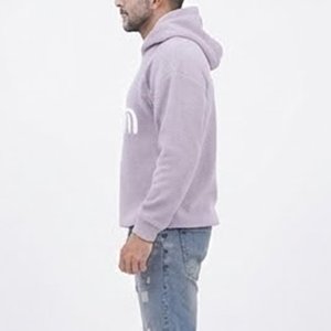 Sweat-shirt à capuche violet pour homme, personnalisé, de haute qualité, avec imprimé oiseau blanc, coupe classique, en coton tricoté, pour l'automne, décontracté, vente en gros - Product Image 3